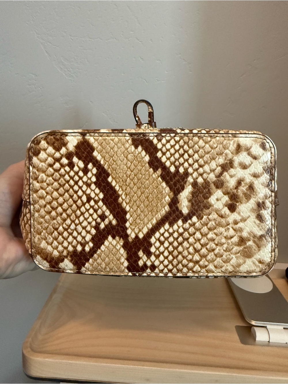 Michael Kors Tan & Brown Snake-Print Drawstring Shoulder Bag - Picture 2 of 7